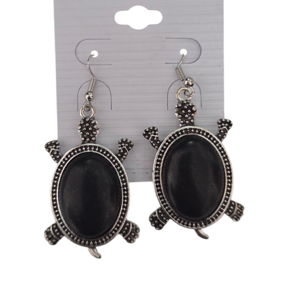 Silver Turtle Earrings
